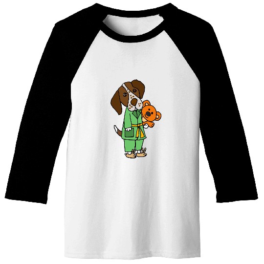 Smileteespetsa Funny German Shorthaired Pointer in Bathrobe Baseball Tees