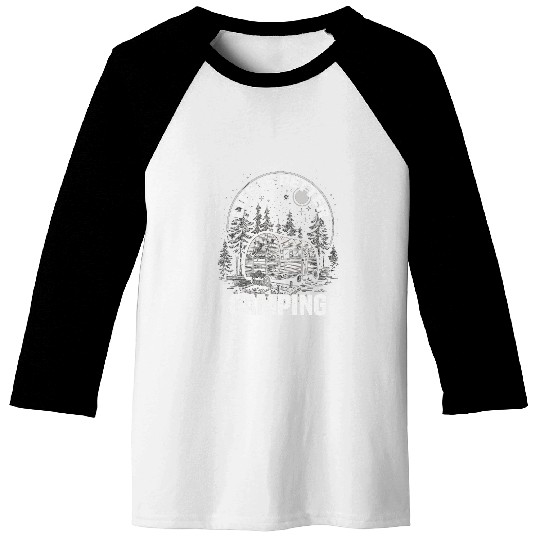 Life Is Better Camping Mountain Climbing Hiking Outdoor Camp Baseball Tees