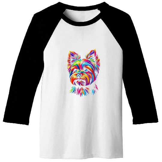Pop Art Yorkshire Terrier Dog Terriers Yorkie Baseball Tees