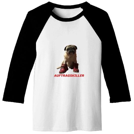 Pug Application Killer Baseball Tees