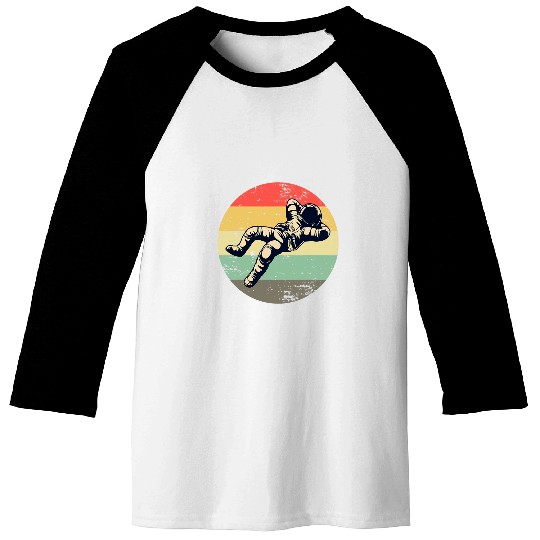 Retro Floating Astronaut Space Baseball Tees