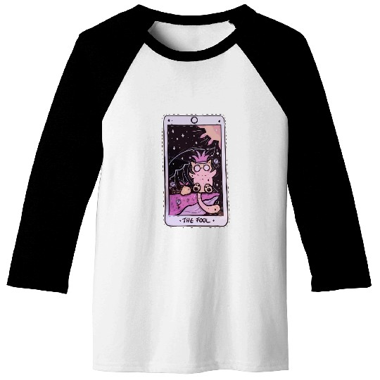 The Fool Tarot Card Halloween Cat Gothic Spooky Horror Baseball Tees