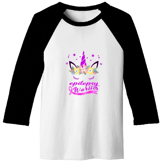 Unicorns Face epilepsy Awareness Baseball Tees