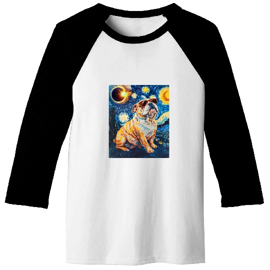 Total Solar Eclipse Bulldog Baseball Tees
