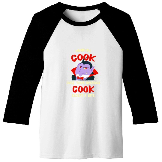 Vampire Cook Halloween Chef Scary Cooker Blood Sucker Baseball Tees