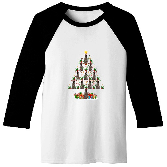 xmass Holiday German Shorthaired Pointer Dog Christmas Tree Baseball Tees