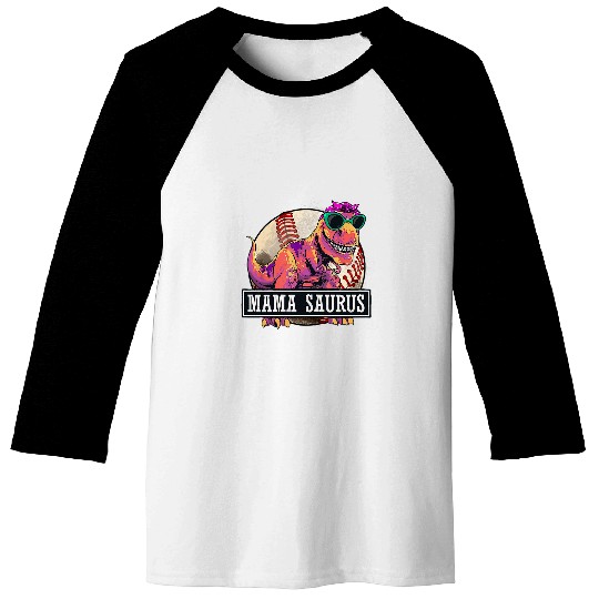 Womens Softball Mamasaurus mothers day Baseball Tees
