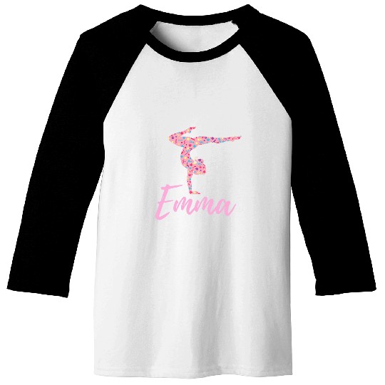 Personalized Gymnastics Emma Name Gymnast Girls Baseball Tees