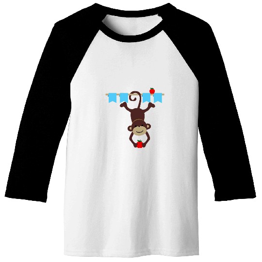 Monkey going back to school 2 Baseball Tees