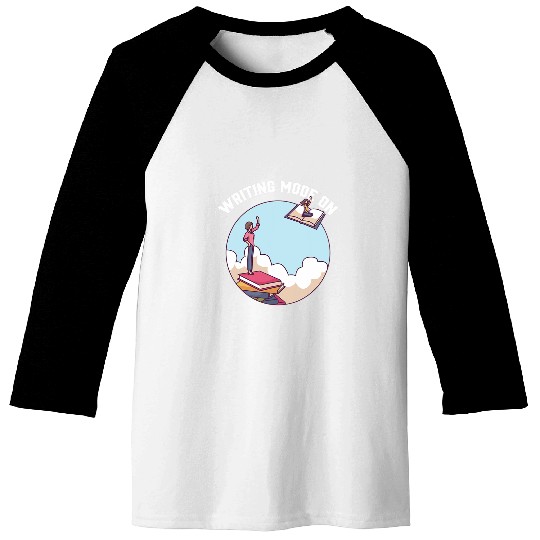 Writing Mode On Book Author Writer Baseball Tees
