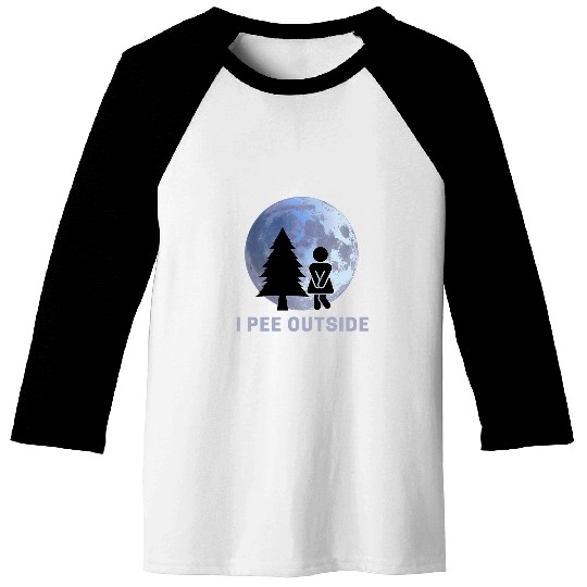 Womens I Pee Outside I Love Peeing Outside Funny Camping Baseball Tees