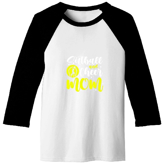 Funny Softball Cheerleading Lover Graphic Softball Cheer Mom 2 Baseball Tees