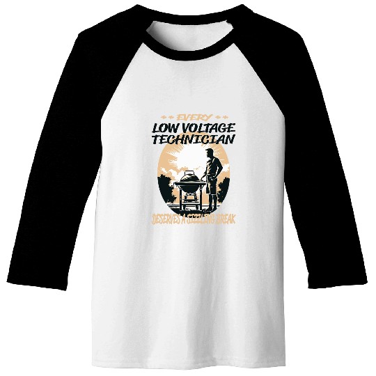 Low Voltage Technician Funny BBQ Chef or Grill Fun Baseball Tees