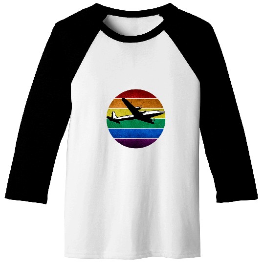 Retro Plane Flight Pilot Baseball Tees