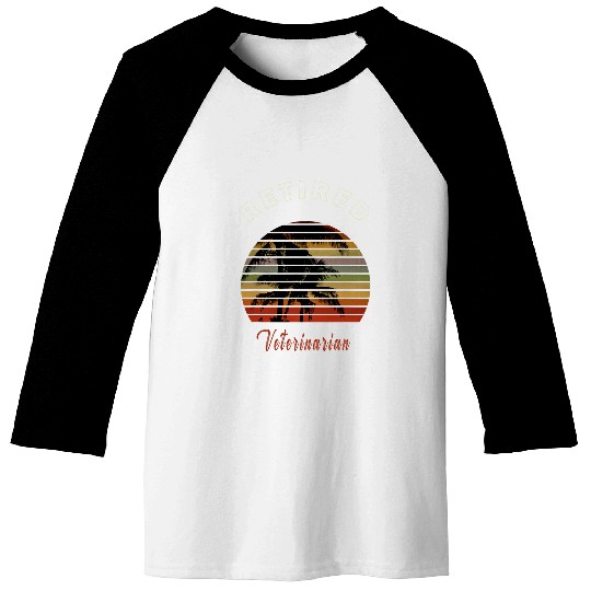 Retired Veterinarian Retirement Gift Beach Baseball Tees