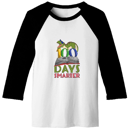Funny School Student Boys T Rexs Dino Gift 100 Days Of School Baseball Tees