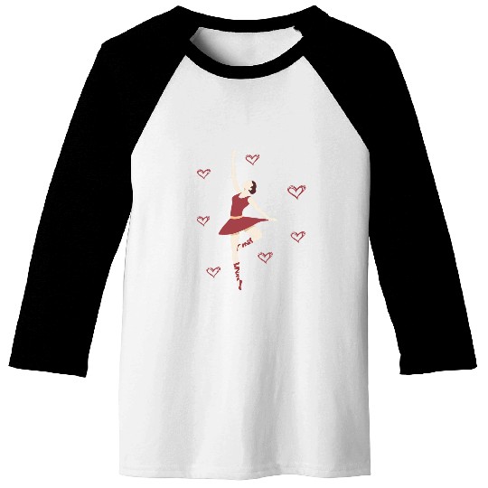 Womens Dancer Dancing Ballerina Baseball Tees