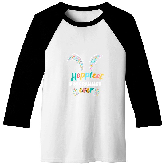 Hoppiest Programmer Ever Funny Programmer Easter Matching Baseball Tees