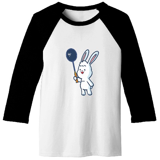 Badminton and shuttlecock player rabbit Baseball Tees