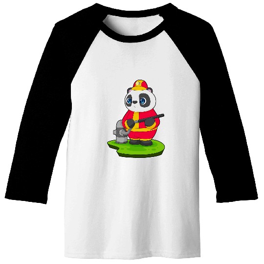 Panda Firefighter Fires hose Fires department Baseball Tees