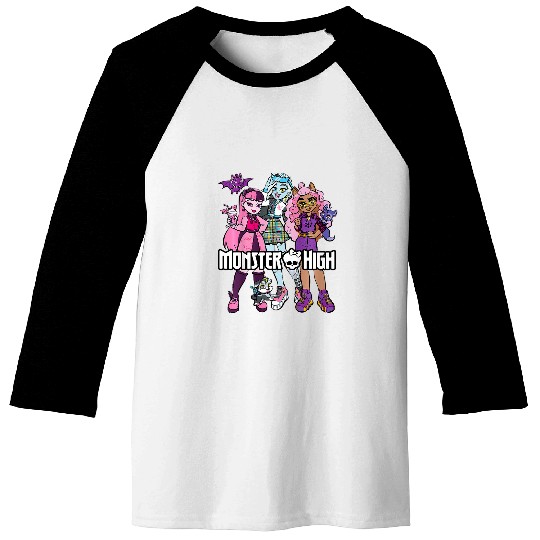 Kids Monster High STUDENT Group With Pets Baseball Tees