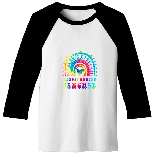 Kindergarten Teacher Cute Tie Dye Rainbow Back To School Baseball Tees
