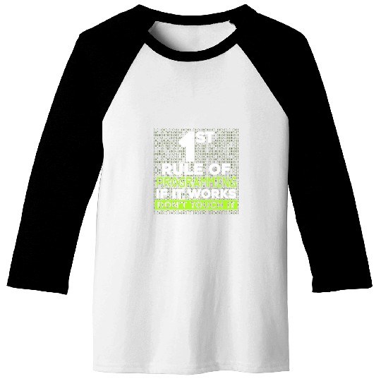 Rule Of Computer Programmer Programming Expert Graphic Baseball Tees