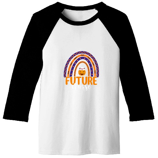 Future nurses Halloween Pumpkin Rainbow Student Nursing Baseball Tees