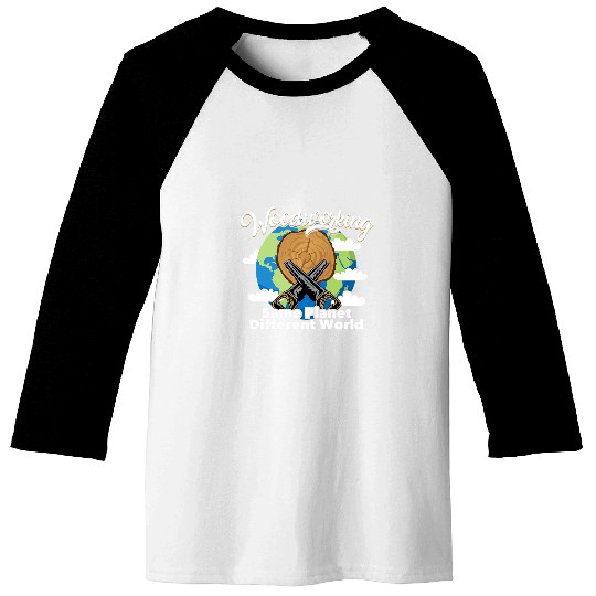 Funny Woodworking Dad Carpenter Same Planet Different World Baseball Tees