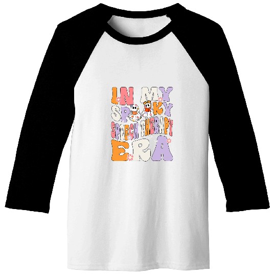 In My Spooky Speech Therapy Era ghosts Groovy Halloween Baseball Tees