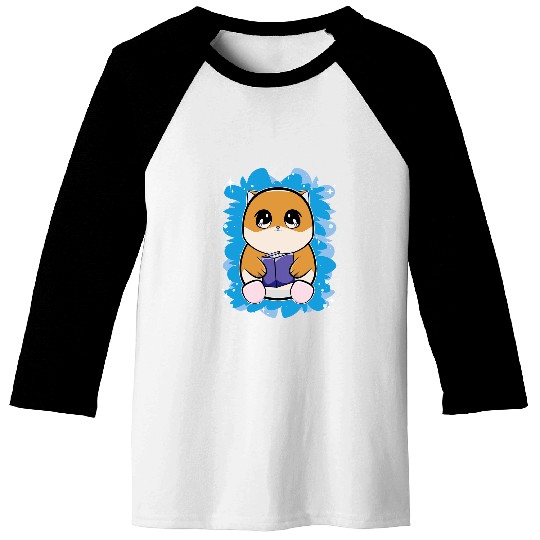 Hamster Book Baseball Tees