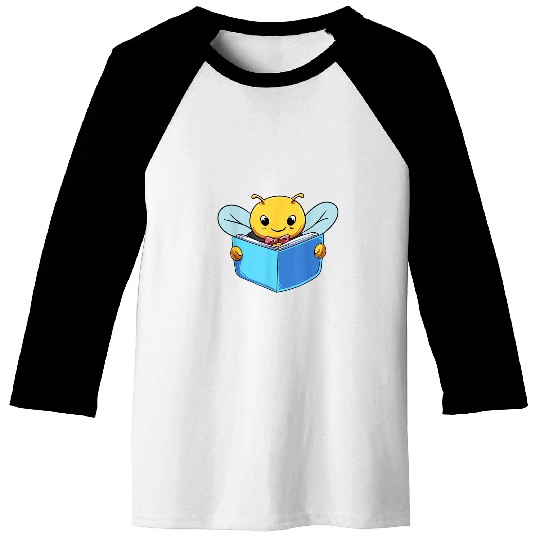 Bee Book Lover Reader Baseball Tees