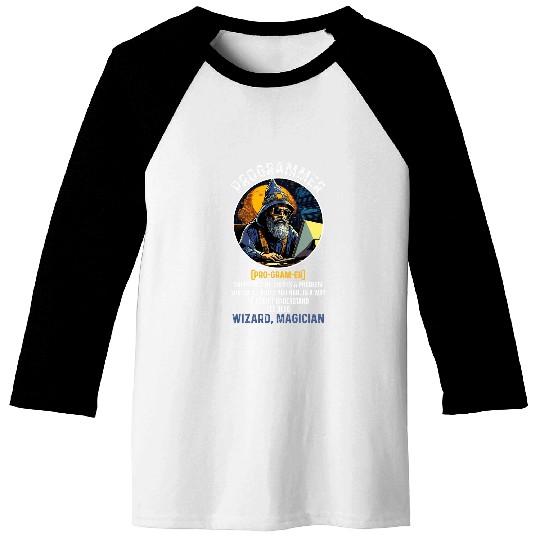 Funny Programmer Definition Information Technology Coding Baseball Tees