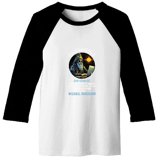 Funny Programmer Definition Techy Software Developer Coding Baseball Tees