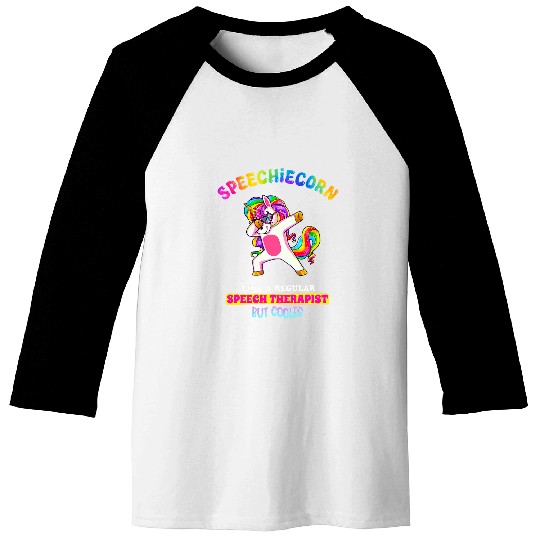 Speech Language Pathologist Funny Speech Unicorns Therapy Baseball Tees