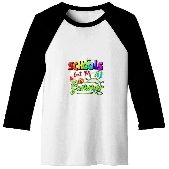 Schools Out For Summer Lover Funny Teacher Student Baseball Tees