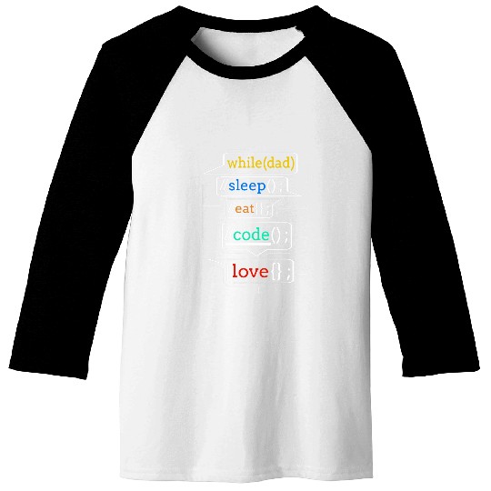 Programmer Dad Programmer Dad Gift Computer Code Dad Baseball Tees