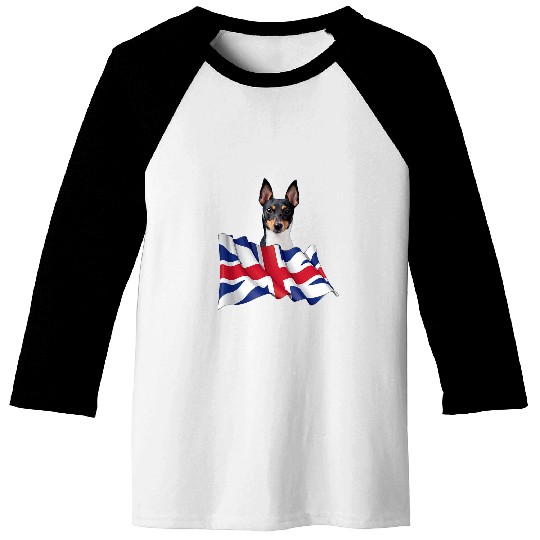 Union Jack Flag Dog Toy Fox Terrier Baseball Tees