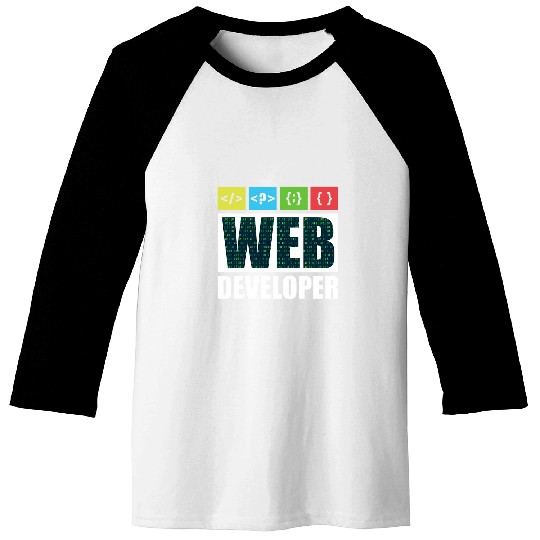 Web Developer Coding Ninja Programmer HTML CSS JavaScript Baseball Tees