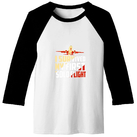 I Survived My First Solo Flight Aviation Baseball Tees