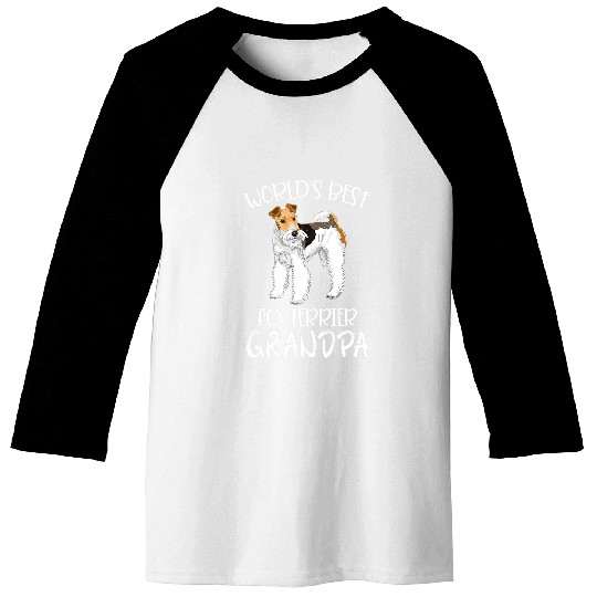 worlds bests fox terrier grandpa 2dog lover Baseball Tees