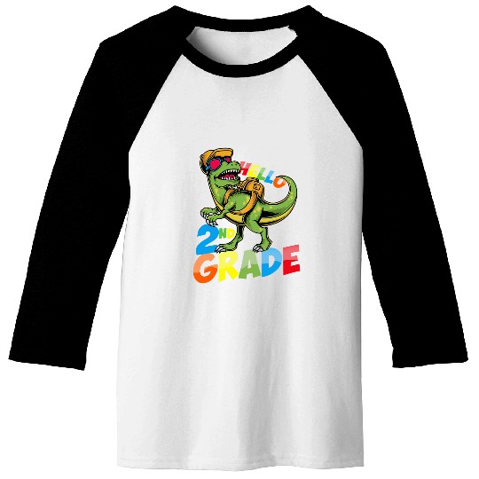 Funny Dinosaur 2nd Grade StudentTeacher Back to School Baseball Tees