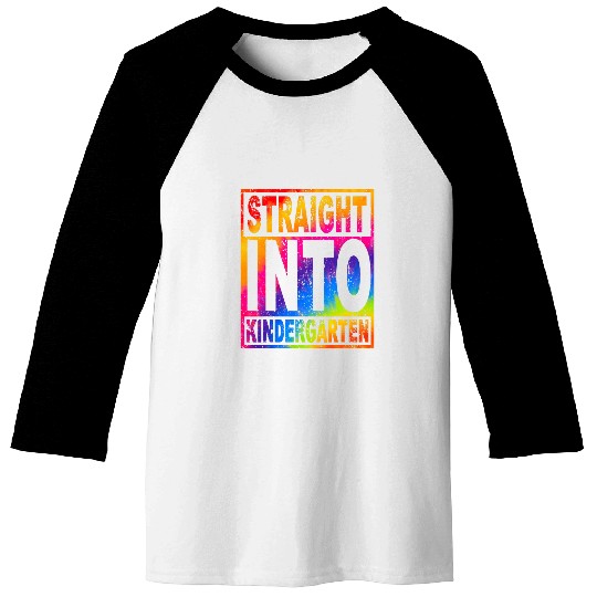 Straight Into Kindergarten Tie Dye Teacher Back To School Baseball Tees