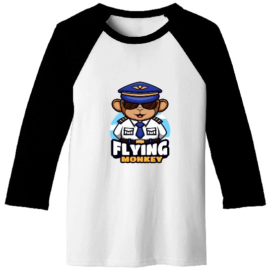 Flying Monkey Pilot Baseball Tees