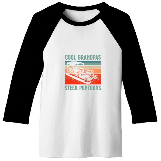 Mens Pontooning Lake Cool Grandpas Steer Pontoons Baseball Tees