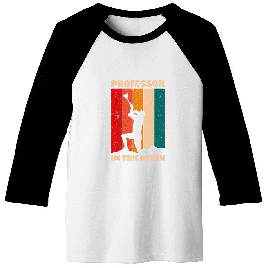 Professor in funnel beer drinking beer bong beer slide Baseball Tees