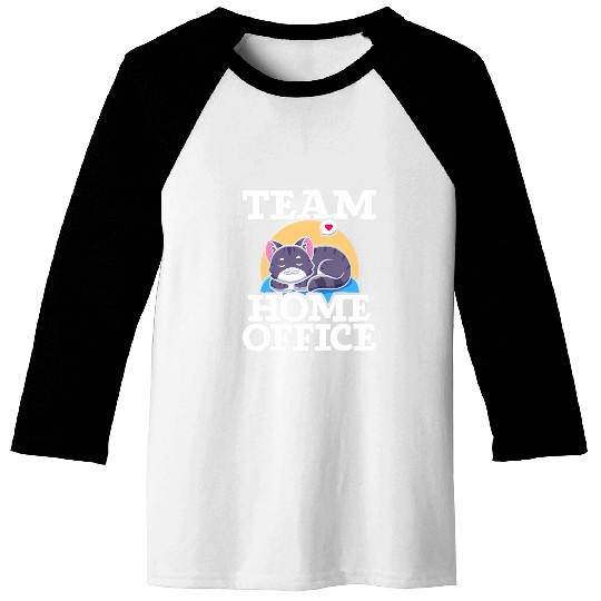 Team homesoffice Computer Cat Lover Remotely Worker Baseball Tees