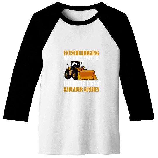 Wheel loader construction site building worker 4 Baseball Tees