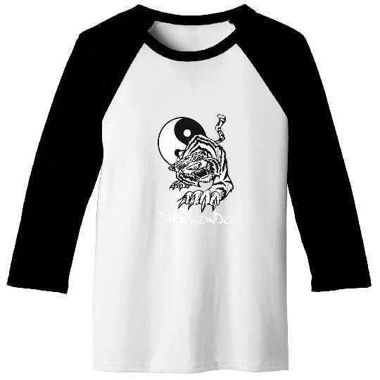 Taekwondo yin yang tiger Baseball Tees