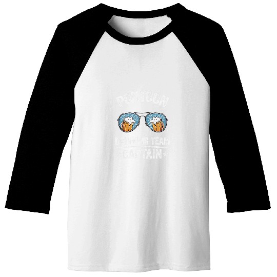 Pontoon Drinking Team Captain Boat Beer Pontoon Captain 7 Baseball Tees